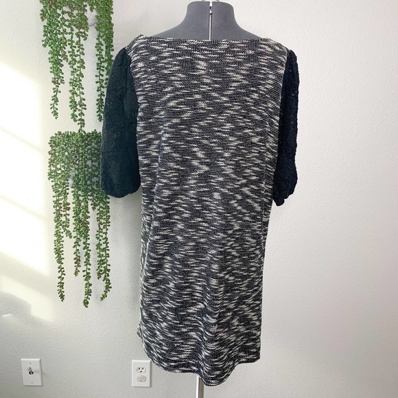 Anthropologie Postmark Black Grey Short Sleeve Knit Dress Women's Size Large L - Picture 4 of 9